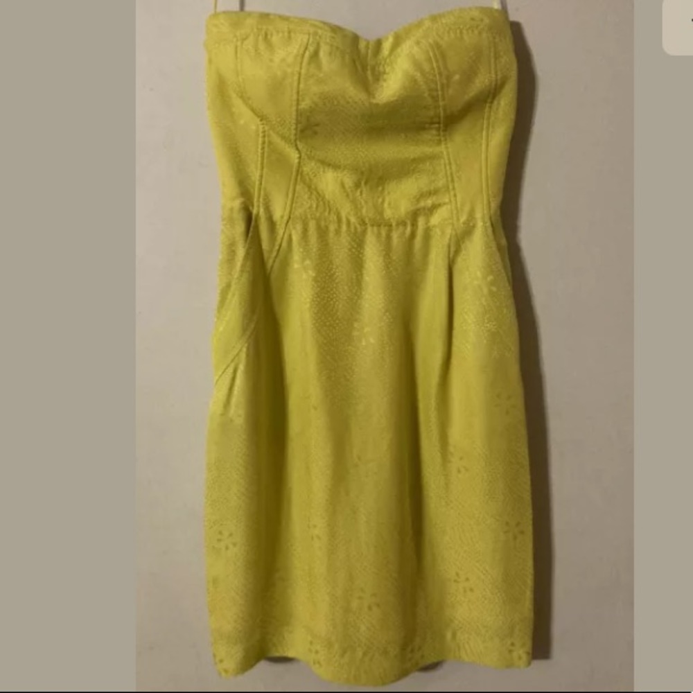 Rebecca Taylor Silk Jacquard Strapless Mini Dress